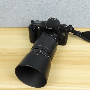 Canon EOS Rebel G 35mm SLR Film Camera w/Tamron 100-300 f5-6.3 Lens and Hood